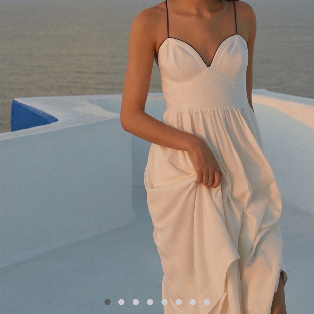 Anthropologie maeve seamed contrast midi dress